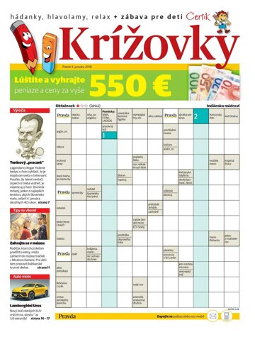 Obálka e-magazínu Krížovky 5.1.2018