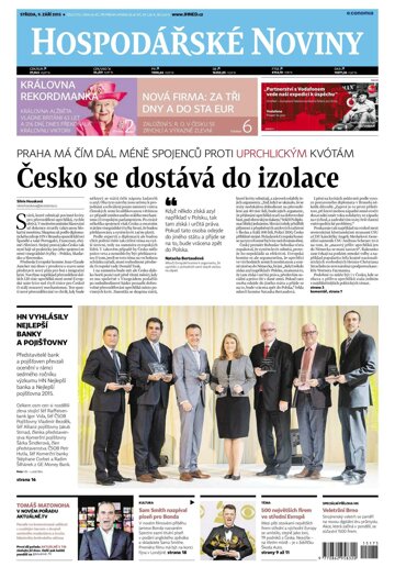 Obálka e-magazínu Hospodářské noviny 175 - 9.9.2015