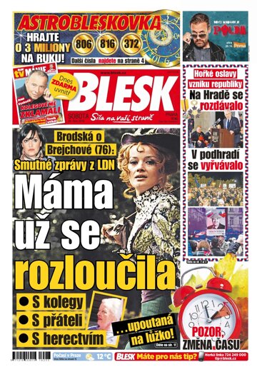 Obálka e-magazínu Blesk 29.10.2016