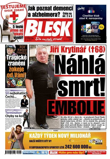 Obálka e-magazínu Blesk 30.9.2015