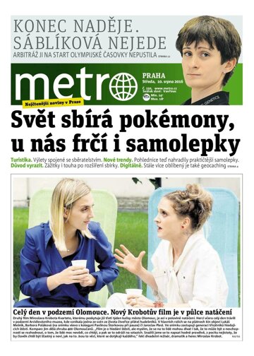 Obálka e-magazínu deník METRO 10.8.2016