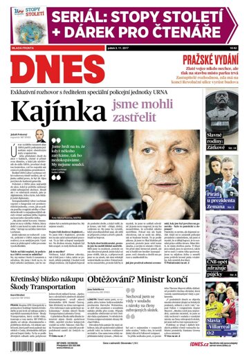 Obálka e-magazínu MF Dnes 3.11.2017