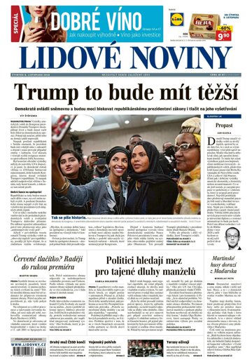 Obálka e-magazínu Lidové noviny 8.11.2018