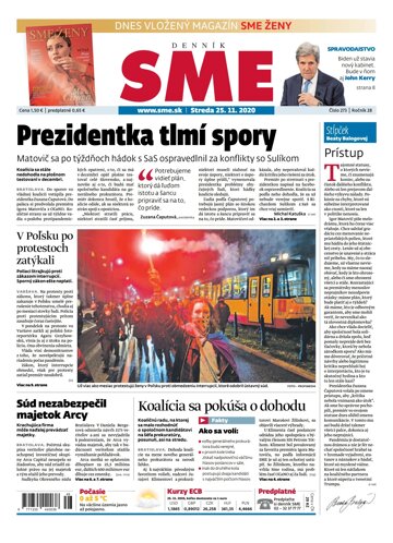 Obálka e-magazínu SME 25.11.2020