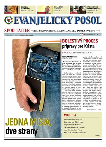 Obálka e-magazínu Evanjelický posol spod Tatier 50/2014