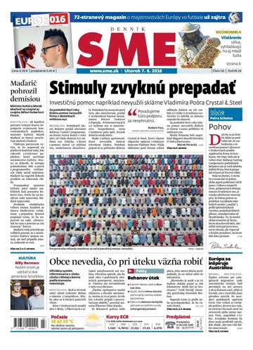 Obálka e-magazínu SME 7.6.2016