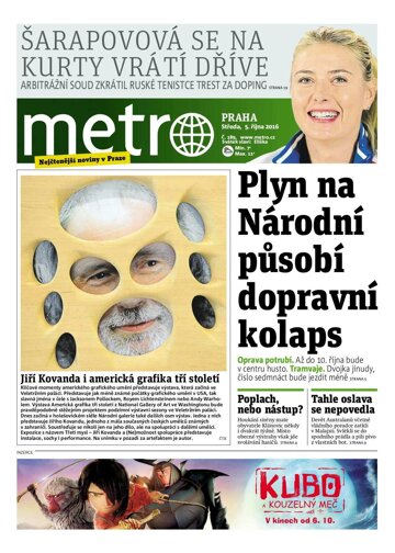 Obálka e-magazínu deník METRO 5.10.2016