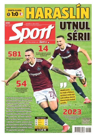 Obálka e-magazínu Sport 4.10.2021