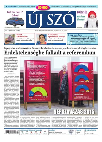 Obálka e-magazínu Új Szó 9.2.2015