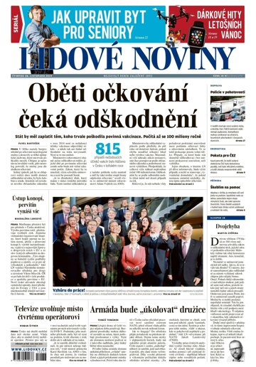 Obálka e-magazínu Lidové noviny 28.11.2019