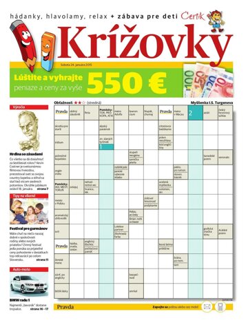 Obálka e-magazínu Krížovky 24. 1. 2015