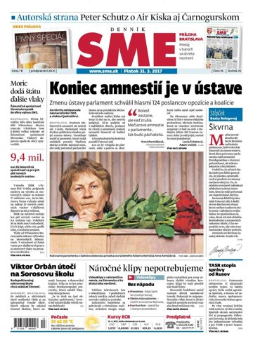 Obálka e-magazínu SME 31.3.2017