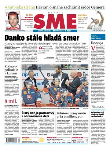 Obálka e-magazínu SME 24.8.2017