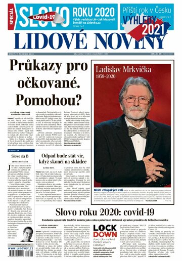 Obálka e-magazínu Lidové noviny 29.12.2020