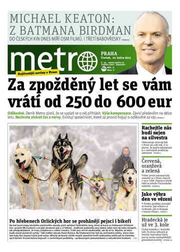 Obálka e-magazínu deník METRO 22.1.2015