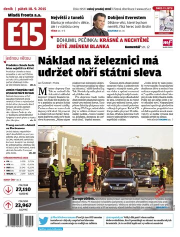 Obálka e-magazínu E15 18.9.2015