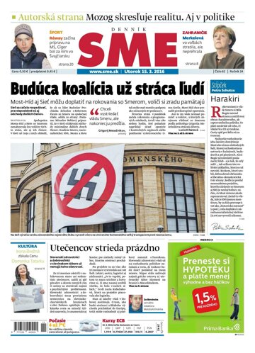 Obálka e-magazínu SME 15.3.2016