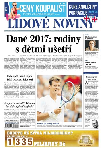 Obálka e-magazínu Lidové noviny 7.7.2016