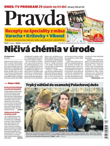 Obálka e-magazínu Pravda 31.8.2018