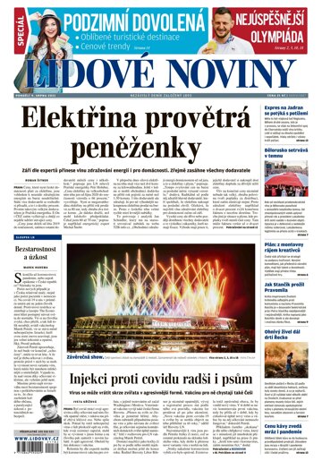 Obálka e-magazínu Lidové noviny 9.8.2021