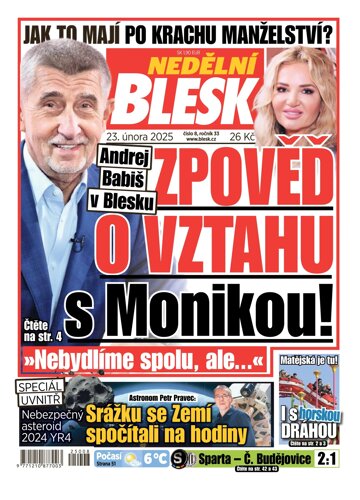 Obálka e-magazínu Nedělní Blesk 23.2.2025