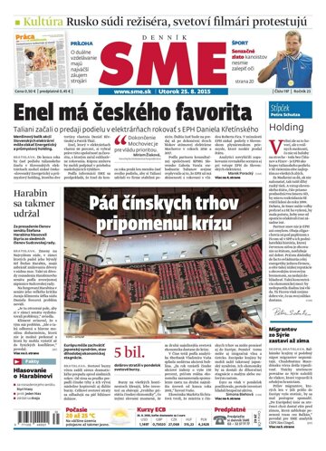 Obálka e-magazínu SME 25.8.2015