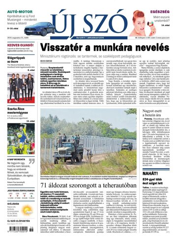 Obálka e-magazínu Új Szó 31.8.2015