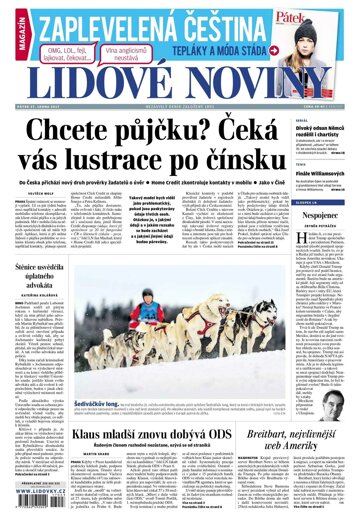 Obálka e-magazínu Lidové noviny 27.1.2017