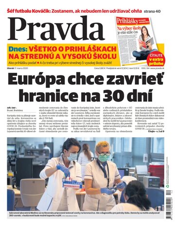 Obálka e-magazínu Pravda 17. 3. 2020