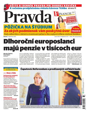 Obálka e-magazínu Pravda 13. 9. 2022