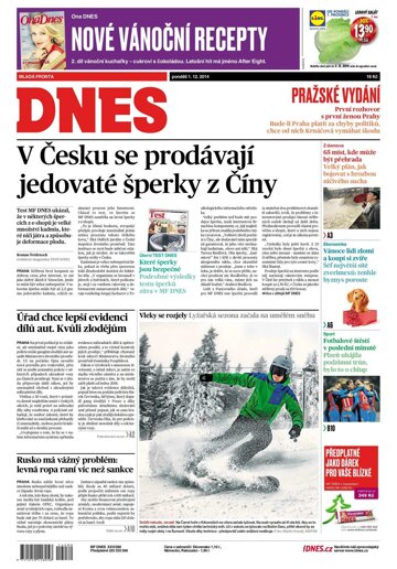 Obálka e-magazínu MF Dnes 1.12.2014