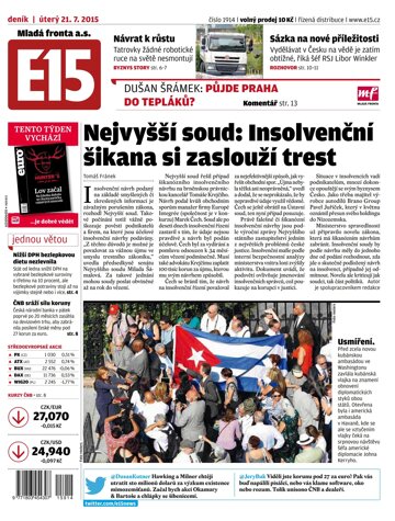 Obálka e-magazínu E15 21.7.2015