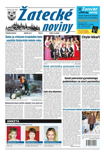 Obálka e-magazínu Žatecké noviny 4/2017