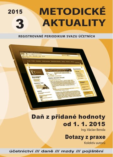 Obálka e-magazínu Metodické aktuality Svazu účetních 3/2015