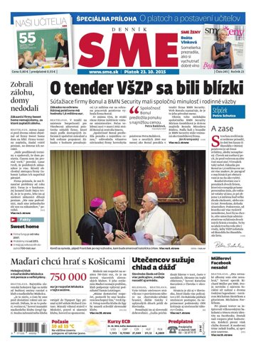 Obálka e-magazínu SME 23.10.2015