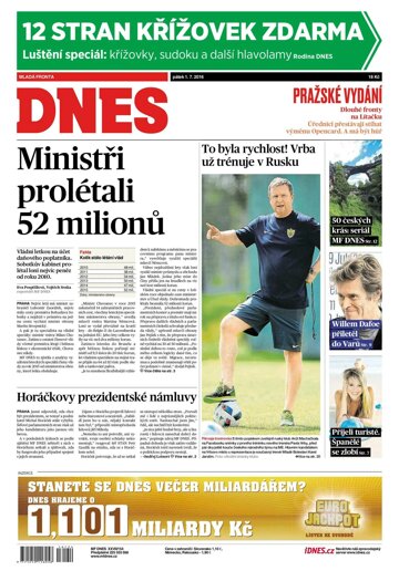 Obálka e-magazínu MF Dnes 1.7.2016