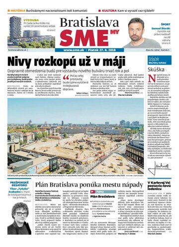 Obálka e-magazínu SME MY Bratislava 27/4/2018