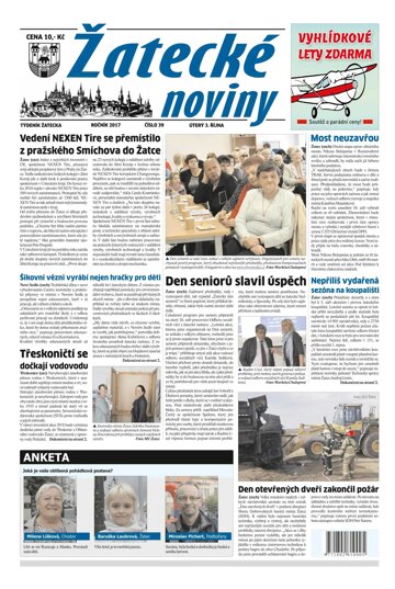 Obálka e-magazínu Žatecké noviny 39/2017