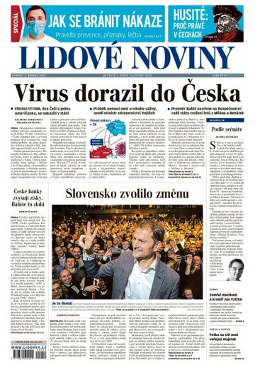 Obálka e-magazínu Lidové noviny 2.3.2020