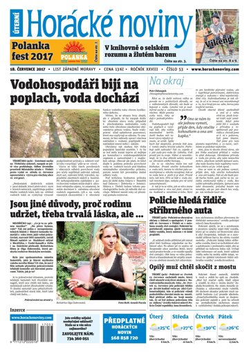 Obálka e-magazínu Horácké Noviny Úterý 18.7.2017 č. 053