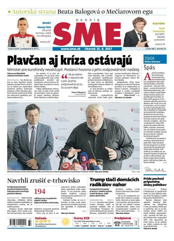 Obálka e-magazínu SME 15.8.2017