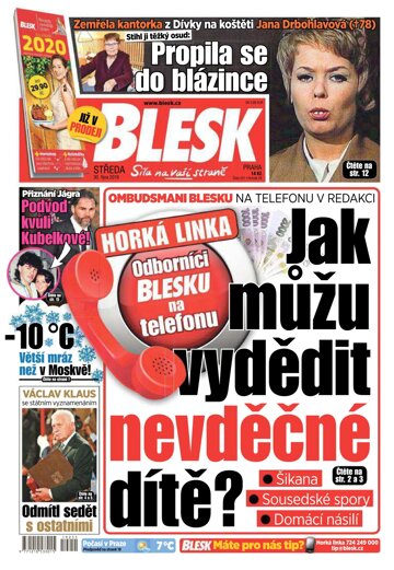 Obálka e-magazínu Blesk 30.10.2019