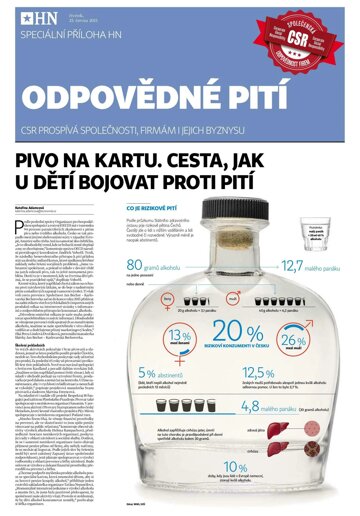 Obálka e-magazínu Hospodářské noviny - příloha 122 - 25.6.2015 Odpovedne piti