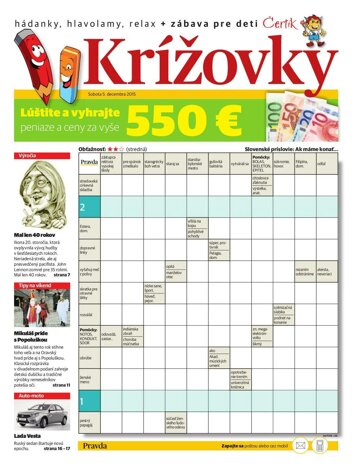 Obálka e-magazínu Krížovky 5.12.2015