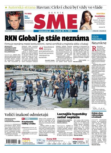 Obálka e-magazínu SME 25.2.2016