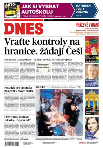 Obálka e-magazínu MF Dnes 12.4.2016