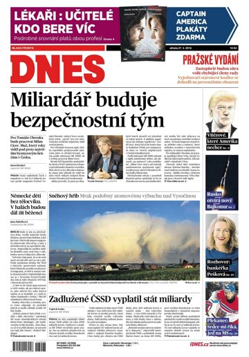 Obálka e-magazínu MF Dnes 27.4.2016