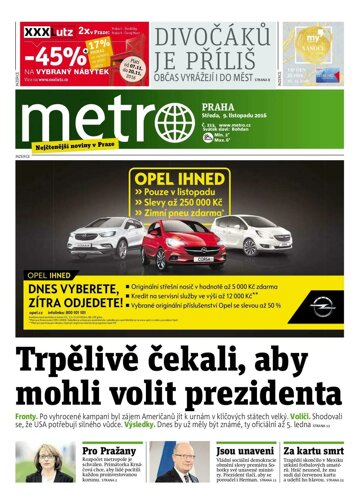 Obálka e-magazínu deník METRO 9.11.2016