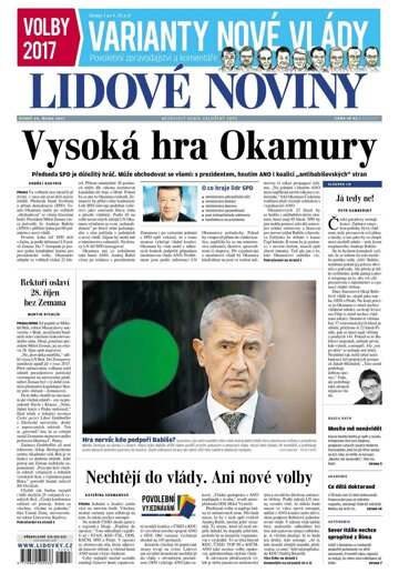 Obálka e-magazínu Lidové noviny 24.10.2017