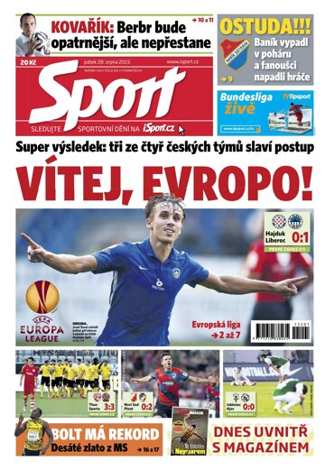 Obálka e-magazínu Sport 28.8.2015